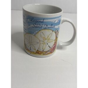 Cape Shore Legend of the Sand Dollar Coffee Mug White Blue Nautical Poem Ceramic